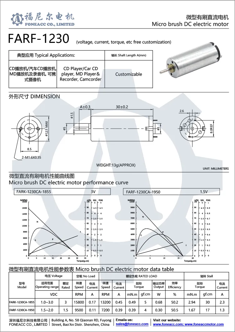 RF-1230 12 мм микрощеточный электродвигатель постоянного тока.webp