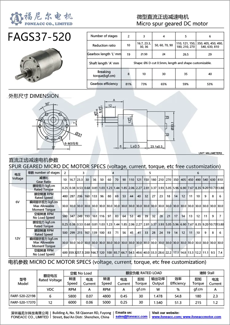 gs37-520 37-мм цилиндрический редуктор с электродвигателем постоянного тока.webp